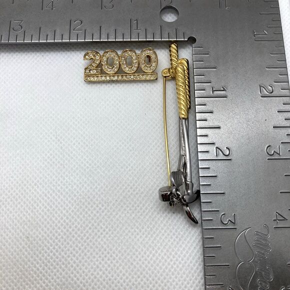 Vintage Lot of 5 Gold Tone Brooch Pin LC Golf Clubs JJ Face Rhinestone 2000 Y - Picture 16 of 16